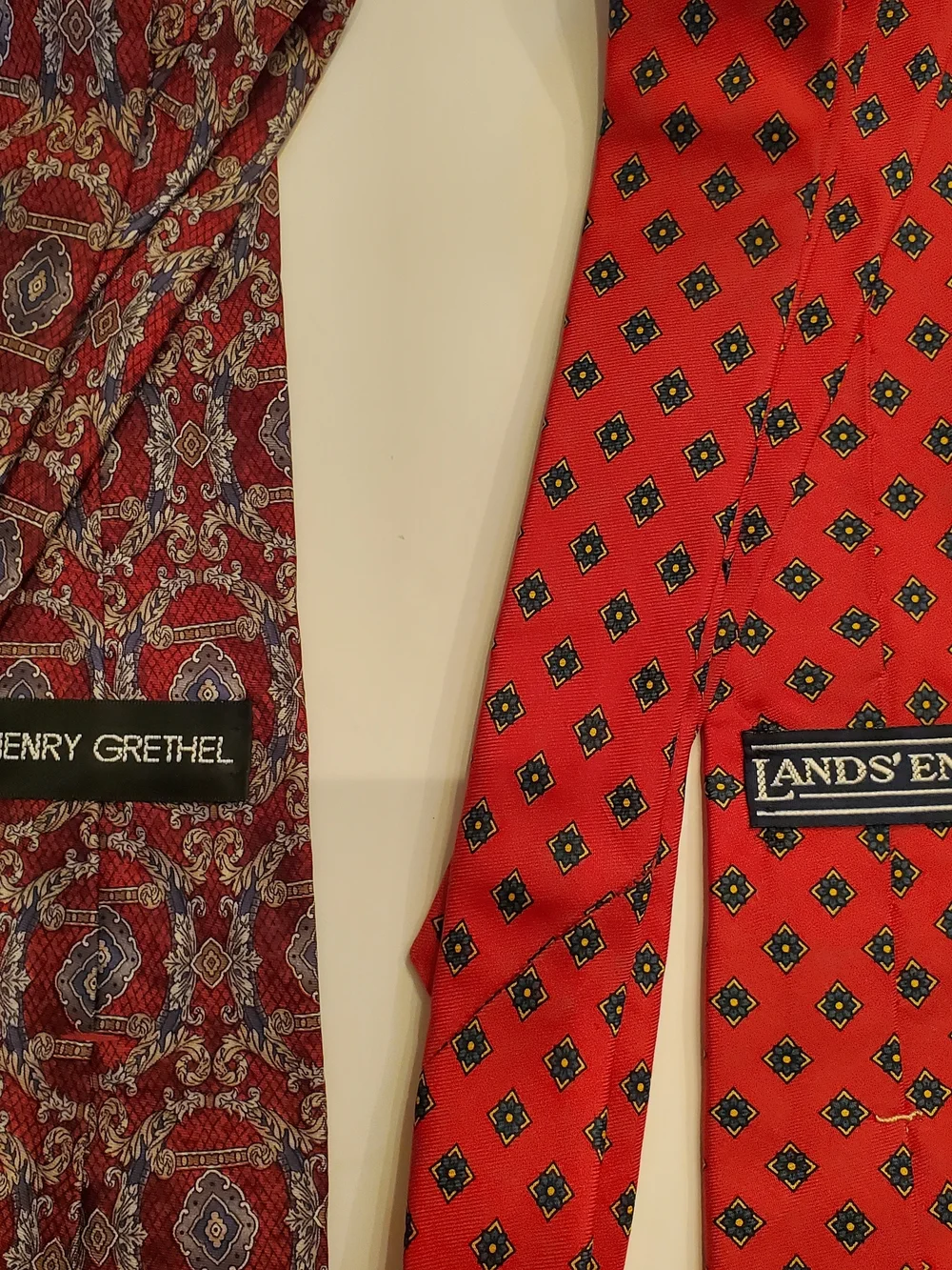 Vintage - Silk Tie Bundle • Henry Grunthal & Lands’ End • Classic Red